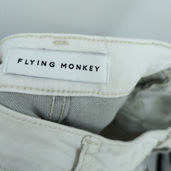 Flying Monkey 2 Tone Grey White Colorblock‎ Size 30 Jeans Women Cropped Raw Hem - Picture 6 of 9